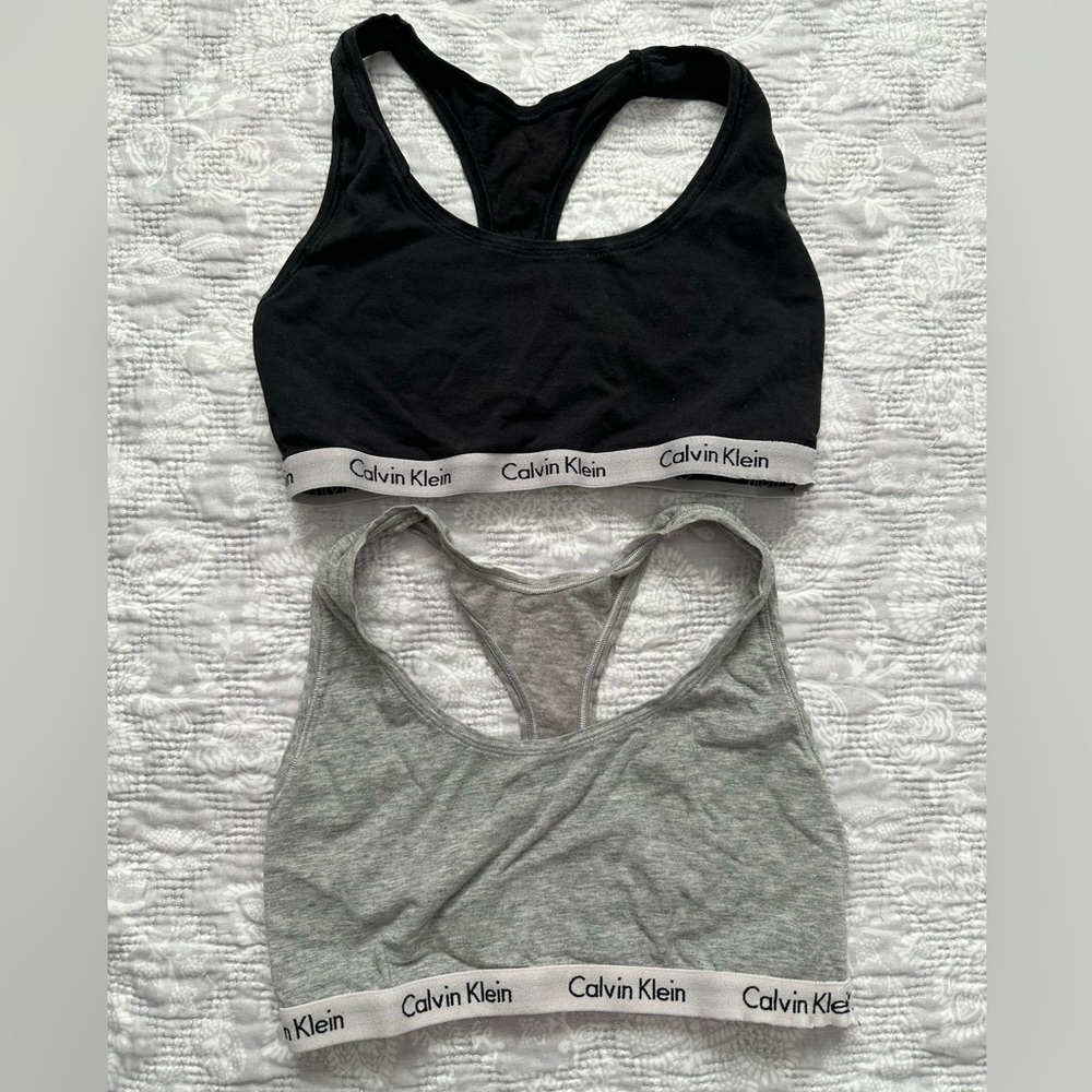 Calvin Klein Black and Gray Sports Bra Bundle